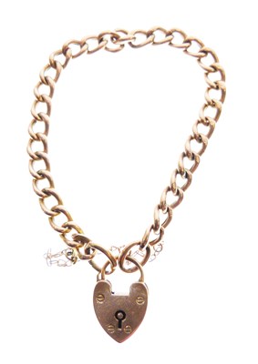 Lot 77 - Edwardian 9ct rose gold curb link bracelet