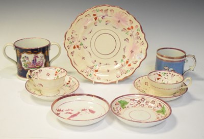 Lot 393 - Collection of puce lustre tea wares