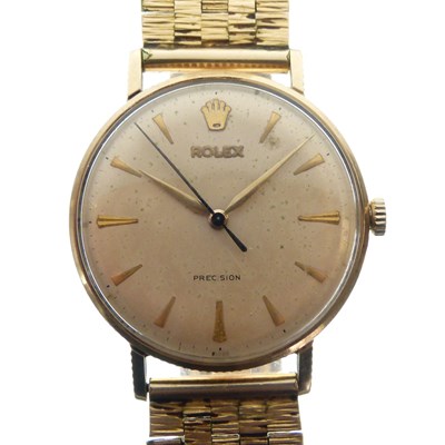 Lot 250 - Rolex - Gentleman's 1960s Precision 9ct gold cased wristwatch