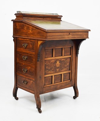Lot 597 - Late 19th Century rosewood Davenport desk