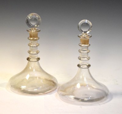 Lot 399 - Pair of ship's ring-neck decanters