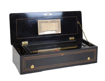 Lot 417 - Late 19th Century Swiss inlaid rosewood cylinder musical box