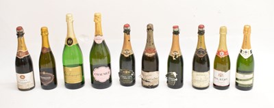 Lot 365 - Selection of Champagne, sparkling wine, and sparkling perry (10)