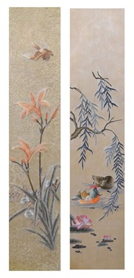 Lot 624 - Pair of Chinese silks - Tufted Ducks