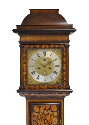Lot 237 - William III or Queen Anne walnut and marquetry longcase clock, John Cotton, Strand