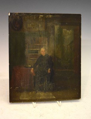 Lot 487 - 19th Century oil on oak panel (af)
