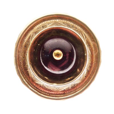 Lot 34 - Victorian garnet set locket back brooch