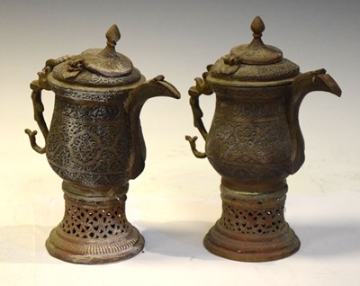 Lot 328 - Pair of Middle Eastern coffee pots, 19th Century