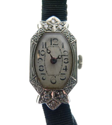 Lot 103 - 18ct white gold and diamond set cocktail watch