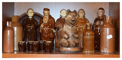 Lot 625 - Quantity of stoneware bottles and and monk decanters