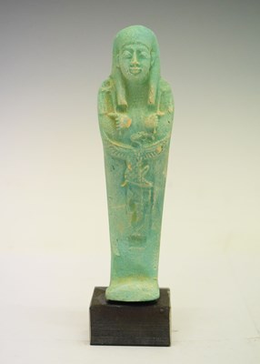 Lot 408 - Egyptian turquoise glazed Shabti figure