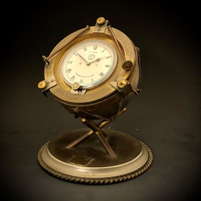 Lot 246 - Desk clock with nautical decoration