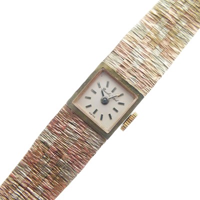 Lot 266 - Beuche Girod - Lady's 9ct three-colour gold mechanical bracelet watch