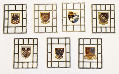 Lot 430 - Seven early 20th Century stained glass window panels