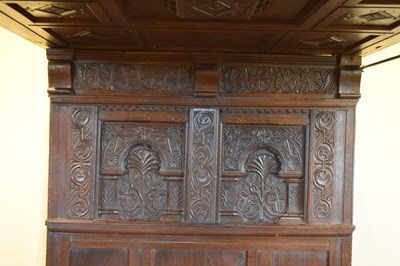 Lot 171 - The Aldwick Court carved oak tester bed