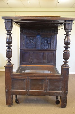 Lot 171 - The Aldwick Court carved oak tester bed