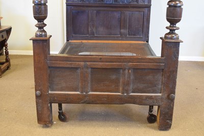 Lot 171 - The Aldwick Court carved oak tester bed