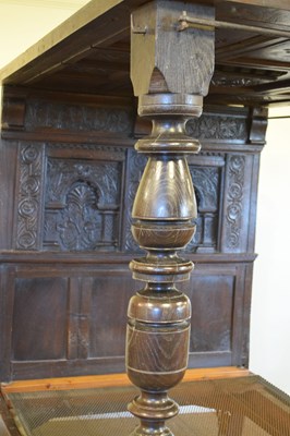 Lot 171 - The Aldwick Court carved oak tester bed