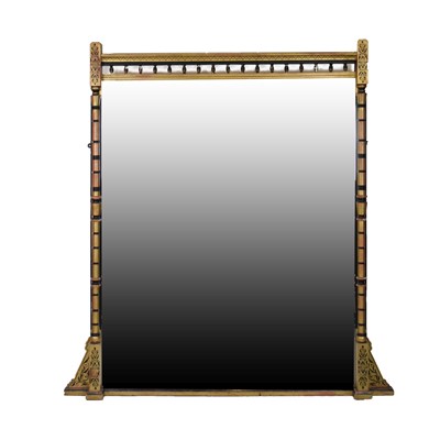 Lot 188 - Aesthetic movement gilt and ebonised overmantel or console mirror