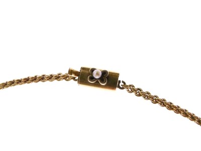 Lot 312 - Peridot, pink tourmaline and seed pearl pendant necklace