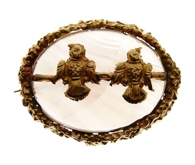 Lot 24 - 19th Century agate panel brooch