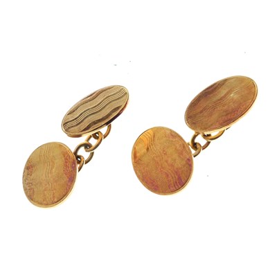 Lot 325 - Pair of 18ct gold oval cufflinks