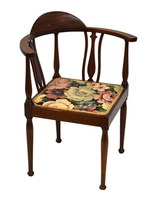 Lot 644 - Edwardian inlay corner chair