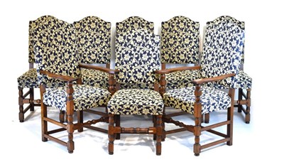 Lot 647 - Set of eight oak-framed boardroom chairs