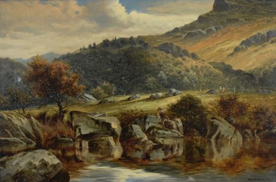 Lot 535 - William Henry Mander (1850-1922) - Oil on canvas - Lledr Valley, Pont-y-Pant