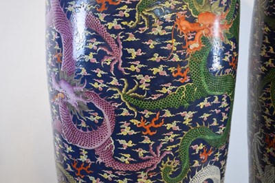 Lot 282 - Large pair of Chinese porcelain floor-standing vases