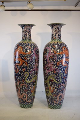 Lot 282 - Large pair of Chinese porcelain floor-standing vases