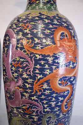 Lot 282 - Large pair of Chinese porcelain floor-standing vases