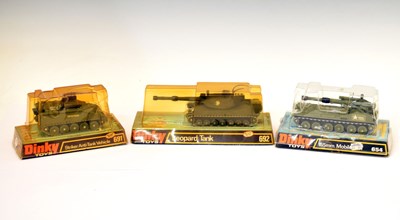 Lot 398 - Dinky Toys - Three military themed diecast model vehicles