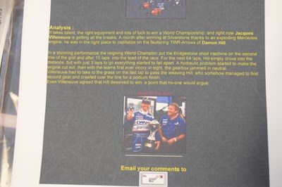 Lot 343 - F1 Interest - Silver plated trophy awarded for Damon Hill's second place position in the 1997 Hungarian Grand Prix