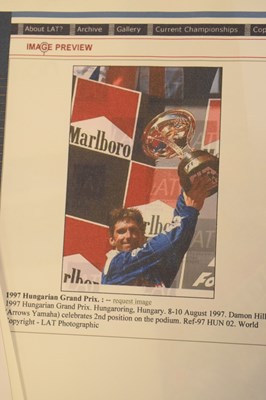 Lot 343 - F1 Interest - Silver plated trophy awarded for Damon Hill's second place position in the 1997 Hungarian Grand Prix