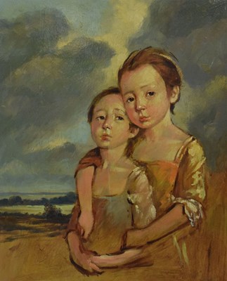 Lot 471 - Barry Leighton-Jones (1932-2011) - Oil on canvas - Two children on a beach