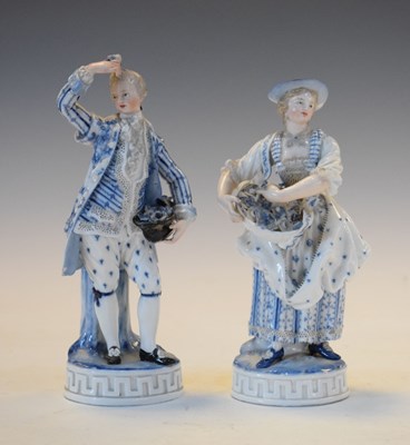 Lot 378 - Pair of Meissen blue and white figures