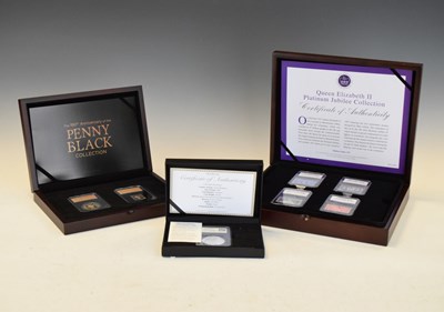 Lot 159 - Isle of Man silver gilt Five Pound coin and two other sets