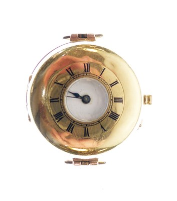 Lot 86 - 18K half hunter fob watch, converted