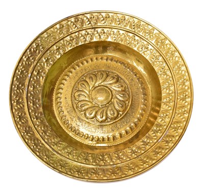 Lot 237 - Nuremberg brass alms dish