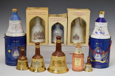 Lot 356 - Group of ten Bells Whisky decanters