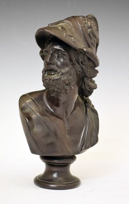 Lot 333 - Bronzed bust of Ajax, after the Antique