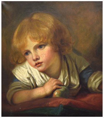 Lot 543 - After Jean-Baptiste Greuze (1725-1805) - Oil on canvas - 'Child with an apple'