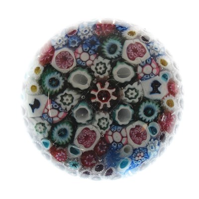 Lot 406 - Royal Interest: Mid 19th Century Old English glass Queen Victoria double silhouette cane paperweight