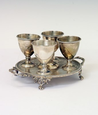 Lot 119 - Victorian silver four-cup egg cruet
