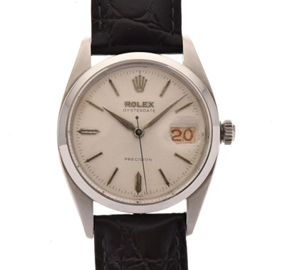 Lot 73 - Rolex - Gentleman's Oysterdate Precision stainless steel cased wristwatch