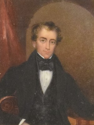 Lot 489 - Attributed to William Hudson, (1803-1846) - Miniature portrait on ivory of a gentleman