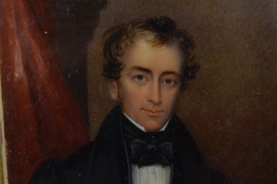 Lot 564 - Attributed to William Hudson, (1803-1846) - Miniature portrait on ivory of a gentleman