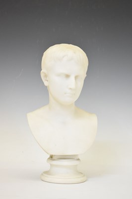 Lot 299 - 19th Century Italian Carrara marble bust of Octavian (Caesar Augustus)