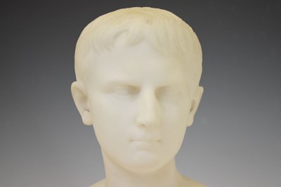 Lot 299 - 19th Century Italian Carrara marble bust of Octavian (Caesar Augustus)